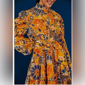 FarmRio yellow pineapple mini dress NWT